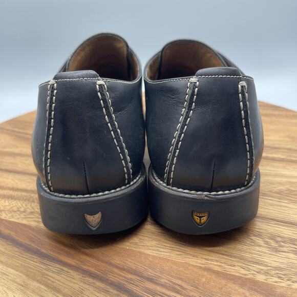 Toschi Oxfords Mens 9.5 Black Leather Carbonlite CIS Italy Dress Shoes Comfort - Picture 4 of 10